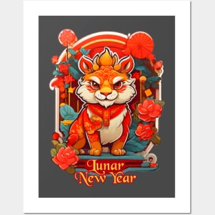 Lunar Chinese New year illustration Posters and Art